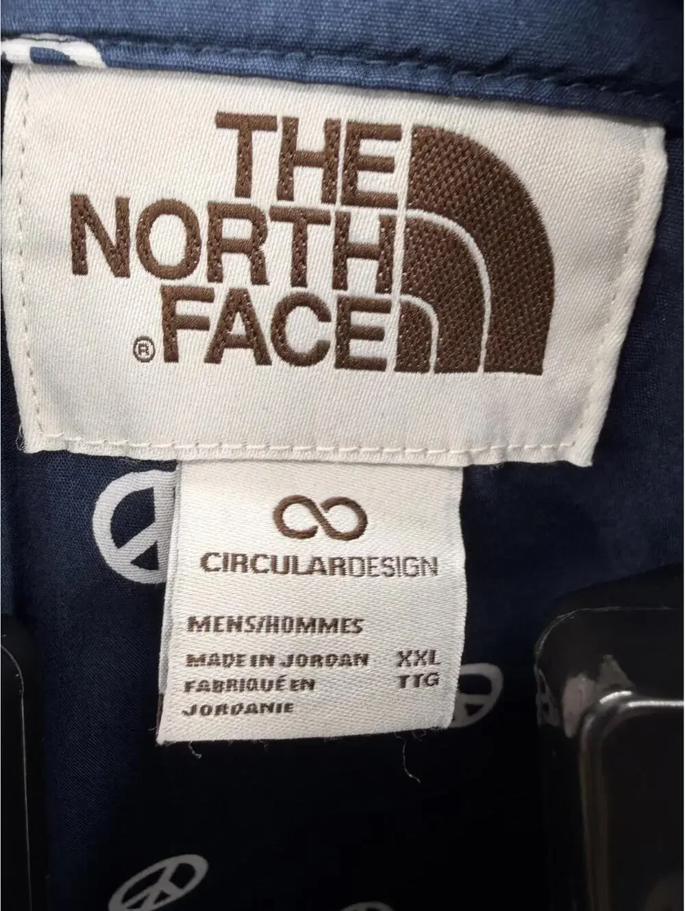 Men's‎ The North Face Circular Design Peace Sign Print Shirt XXL Navy